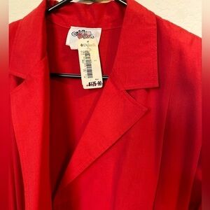 Vintage Poplin Red Belted Maxi Dress W/pockets, Full Skirt, Aline, Apron Fit